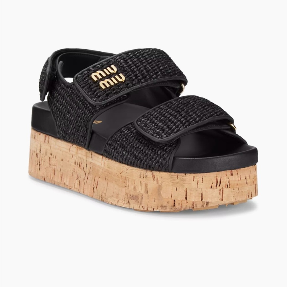 Miu Miu Black Platform Sandals